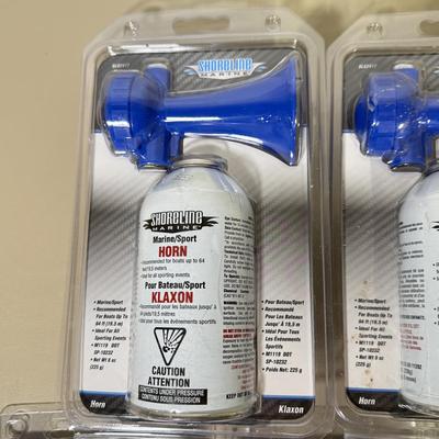 LOT 51B: Five NIP Air Horns - Shoreline Marine & Sabre Sport and Safety