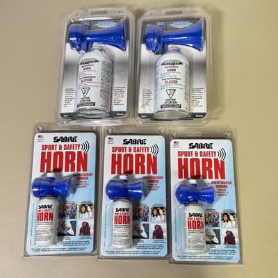 LOT 51B: Five NIP Air Horns - Shoreline Marine & Sabre Sport and Safety