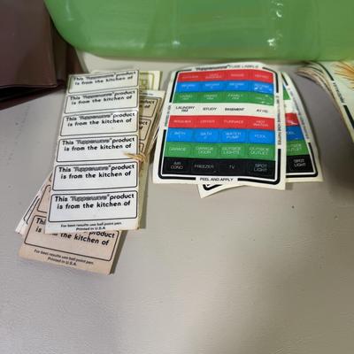 LOT 55B: Collection of Vintage Tupperware & More incl. Branded Stickers & Labels