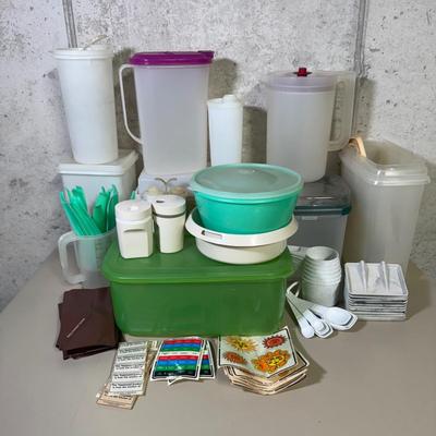 LOT 55B: Collection of Vintage Tupperware & More incl. Branded Stickers & Labels