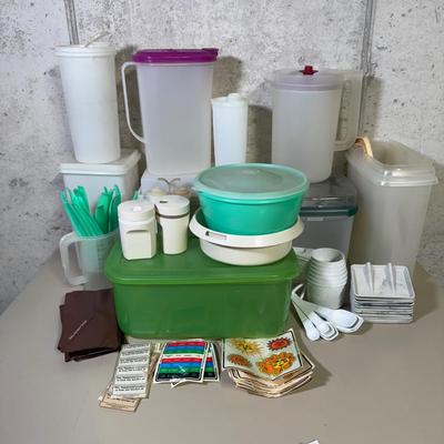 LOT 55B: Collection of Vintage Tupperware & More incl. Branded Stickers & Labels