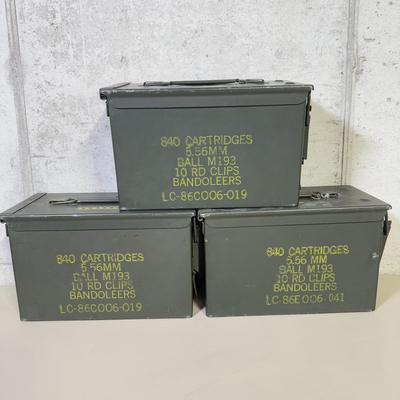 LOT 61B: Vintage Metal Ammunition Boxes