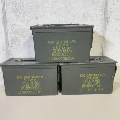LOT 61B: Vintage Metal Ammunition Boxes