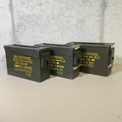 LOT 62B: Vintage Metal Ammunition Boxes