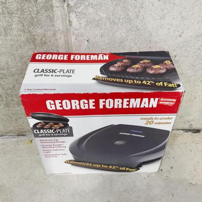 LOT 63B: New George Foreman Grill Model GR0103M & Contempra Electric Indoor Char-b-que Model ECB-25