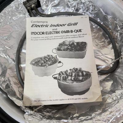LOT 63B: New George Foreman Grill Model GR0103M & Contempra Electric Indoor Char-b-que Model ECB-25