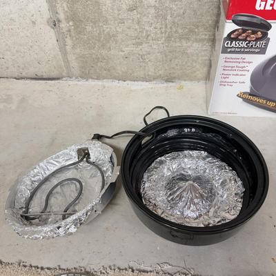 LOT 63B: New George Foreman Grill Model GR0103M & Contempra Electric Indoor Char-b-que Model ECB-25