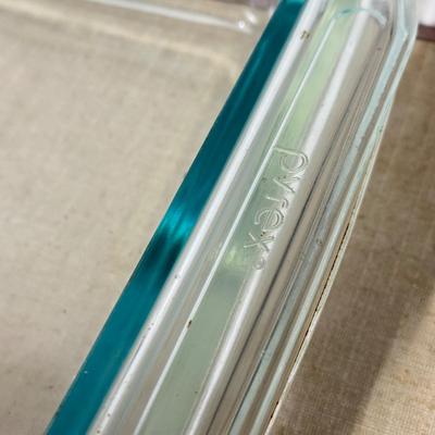 LOT 65B: Collection of Pyrex Glass Baking Dishes w/ Corning Ware Coffee Pot & Blue Cornflower Baking Dishes