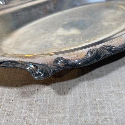 LOT 66B: Vintage Silverplate Collection - Towle Jewlery Box, Amston 1741 Platter, Victoria 118 Meat Tray & Footed Bowl