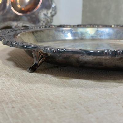 LOT 66B: Vintage Silverplate Collection - Towle Jewlery Box, Amston 1741 Platter, Victoria 118 Meat Tray & Footed Bowl