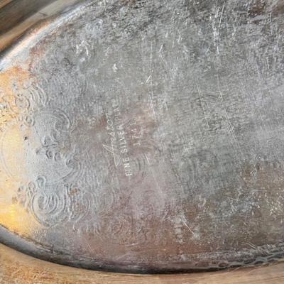 LOT 66B: Vintage Silverplate Collection - Towle Jewlery Box, Amston 1741 Platter, Victoria 118 Meat Tray & Footed Bowl