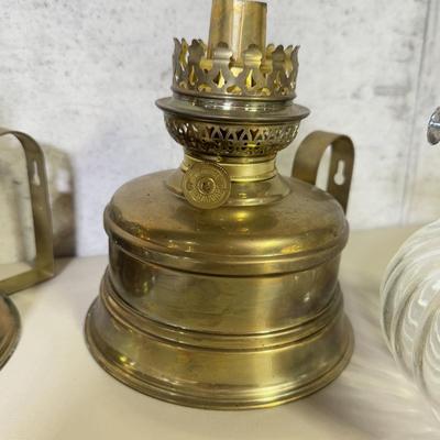 LOT 69B: Collection of Oil Lamp Parts & Accessories w/ Oil