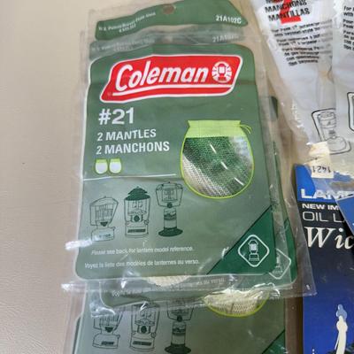 LOT 69B: Collection of Oil Lamp Parts & Accessories w/ Oil