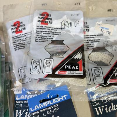 LOT 69B: Collection of Oil Lamp Parts & Accessories w/ Oil