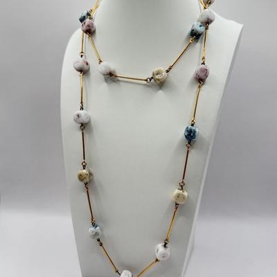 LOT 72J: Vintage Stone Bead Necklaces & Bracelets