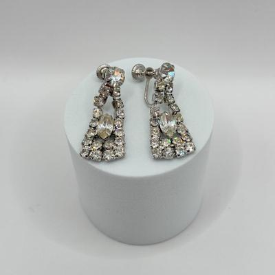 LOT 73J: Rhinestone Cuff Bracelet & Screwback Earrings, 6.5” Tennis Bracelet & Vintage Ladies’ Harman Geneva Swiss Watch (6.5”)