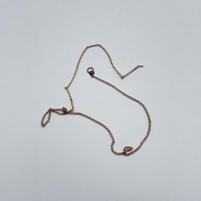 LOT 76J: Scrap/Craft Lot - Broken 14kt Gold Chain & Sterling Silver Rings w/ Mis-Match Silver Screwback Earrings