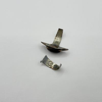 LOT 76J: Scrap/Craft Lot - Broken 14kt Gold Chain & Sterling Silver Rings w/ Mis-Match Silver Screwback Earrings