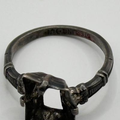 LOT 76J: Scrap/Craft Lot - Broken 14kt Gold Chain & Sterling Silver Rings w/ Mis-Match Silver Screwback Earrings