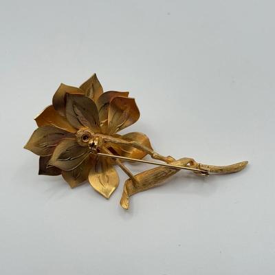 LOT 78J: Collection of Goldtone Jewelry - Collar Buckle Choker Necklaces, Size 4.5 Ring, Pins & Brooches