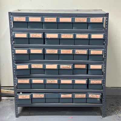 LOT 83G: 36 Drawer Organizer w/ All Contents Included - Tools, Hardware & More