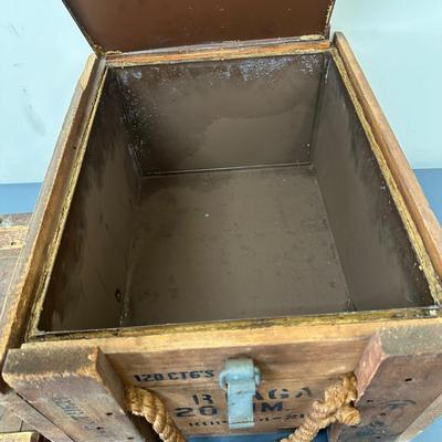 LOT 86G: 2 Vintage Wooden Ammo Crates