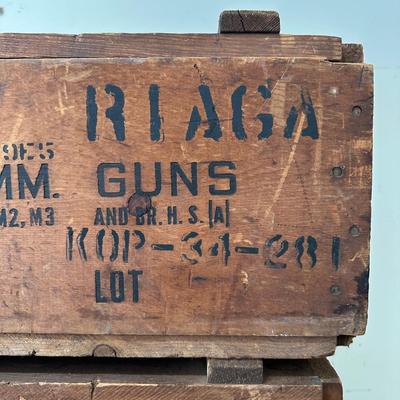 LOT 86G: 2 Vintage Wooden Ammo Crates