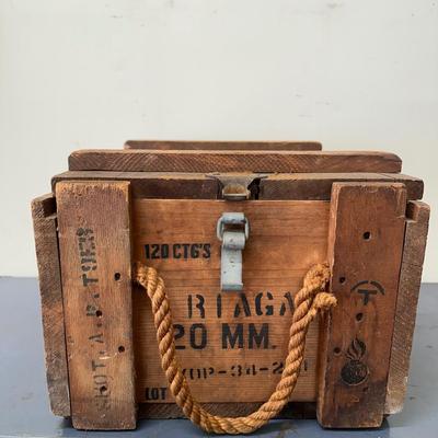 LOT 86G: 2 Vintage Wooden Ammo Crates