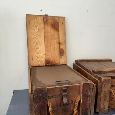 LOT 86G: 2 Vintage Wooden Ammo Crates