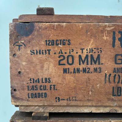LOT 86G: 2 Vintage Wooden Ammo Crates