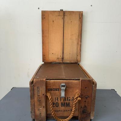 LOT 86G: 2 Vintage Wooden Ammo Crates