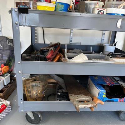 LOT 88G: 3 Tier Rolling Tool Cart w/ All Contents & Tools Included