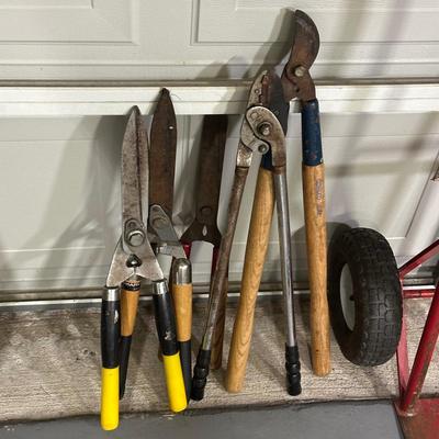 LOT 91G: Garden/House Tools, Hand Cart & More