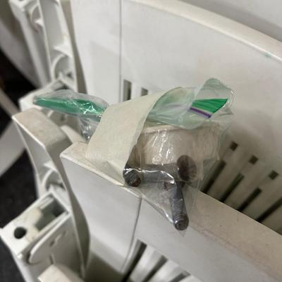 LOT 93G: Folding Patio Furniture - 4 Chairs & 2 Tables