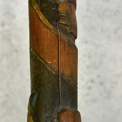 LOT 97B: Vintage Hand Carved/Painted Wooden Walking Stick