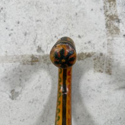 LOT 97B: Vintage Hand Carved/Painted Wooden Walking Stick