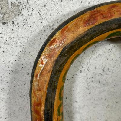 LOT 97B: Vintage Hand Carved/Painted Wooden Walking Stick