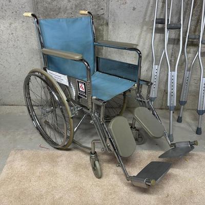 LOT 98B: Everest Jenning Wheelchair & 2 Sets Of Crutches
