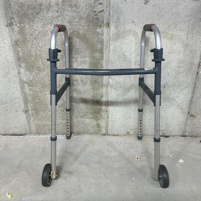 LOT 99B: 2 Drive Medical Fold Up Walkers w/ Padded Seat & More