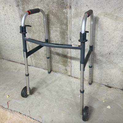 LOT 99B: 2 Drive Medical Fold Up Walkers w/ Padded Seat & More