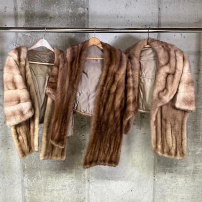 LOT 102B: Collection Of Mink Fur Shawls