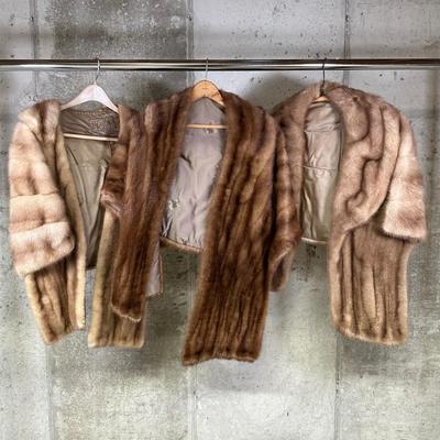LOT 102B: Collection Of Mink Fur Shawls