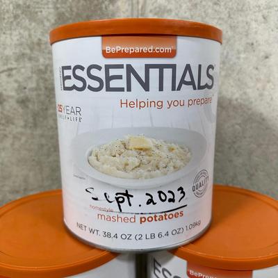 LOT 118B: Prepper Food! Essentials Freeze Dried Mashed Potatoes, Egg Noodles, Diced White Chicken & More