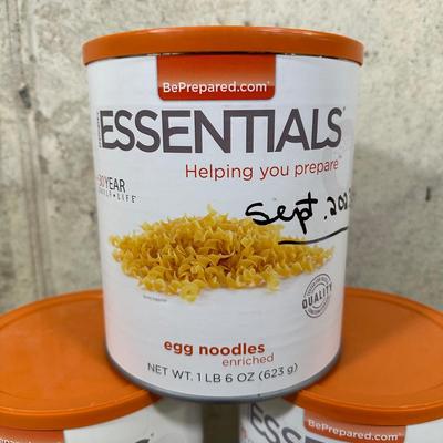 LOT 118B: Prepper Food! Essentials Freeze Dried Mashed Potatoes, Egg Noodles, Diced White Chicken & More