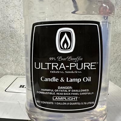 LOT 120B: Aladdin Crystal Lincoln Drape Incandescent Oil Lamp with 14” Shade w/ 4 Gallons Of Candle & Lamp Oil