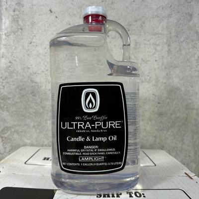 LOT 120B: Aladdin Crystal Lincoln Drape Incandescent Oil Lamp with 14” Shade w/ 4 Gallons Of Candle & Lamp Oil