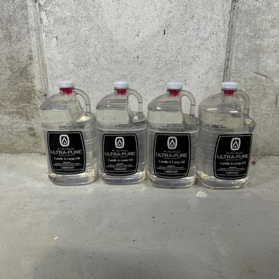 LOT 120B: Aladdin Crystal Lincoln Drape Incandescent Oil Lamp with 14” Shade w/ 4 Gallons Of Candle & Lamp Oil