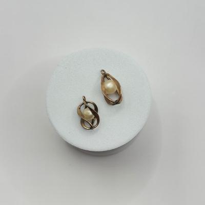 LOT 132J: Vintage “Pearl” Jewelry Collection - Double Strand 15” Necklace w/ Goldtone Flower Clasp, Small Pendants, Pins & Earrings