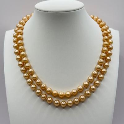 LOT 132J: Vintage “Pearl” Jewelry Collection - Double Strand 15” Necklace w/ Goldtone Flower Clasp, Small Pendants, Pins & Earrings