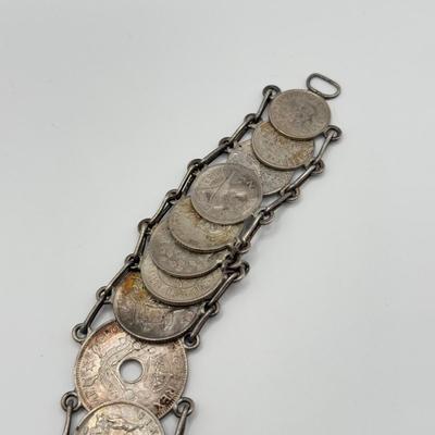 LOT 133J: Vintage International Coin Bracelet